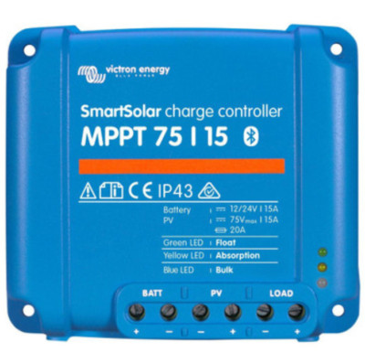 Victron SCC075015060R Smart Solar 15A MPPT Charge Controller 12/24VDC 75VOC