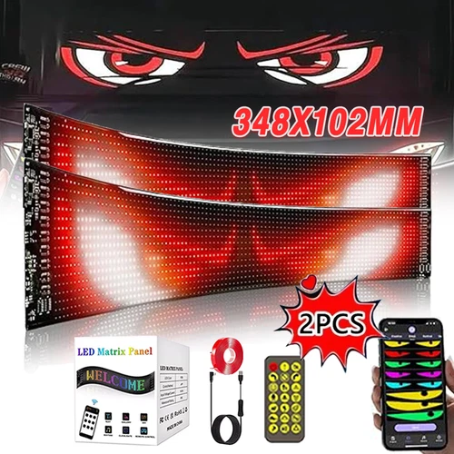 Paar Lkw Devil's Eye Lampe LED-Bildschirm Auto-Augenlicht Lkw dynamisches Licht - Picture 1 of 16