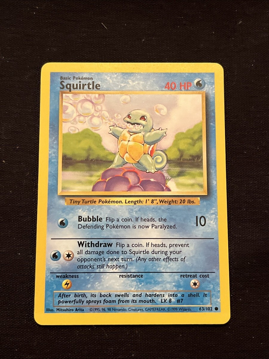1995 squirtle pokemon card value 63 102 Squirtle 63/102 main image 0