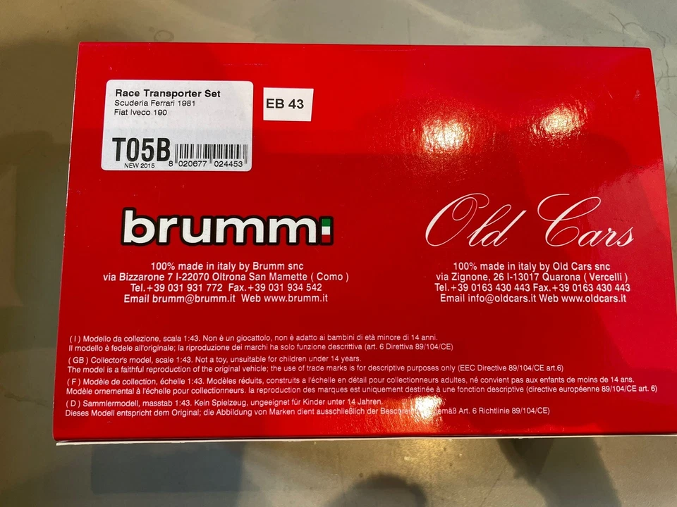 Brumm T05B Motrice Fiat Iveco 190 Scuderia Ferrari F1 1981 - Immagine 2 di 4