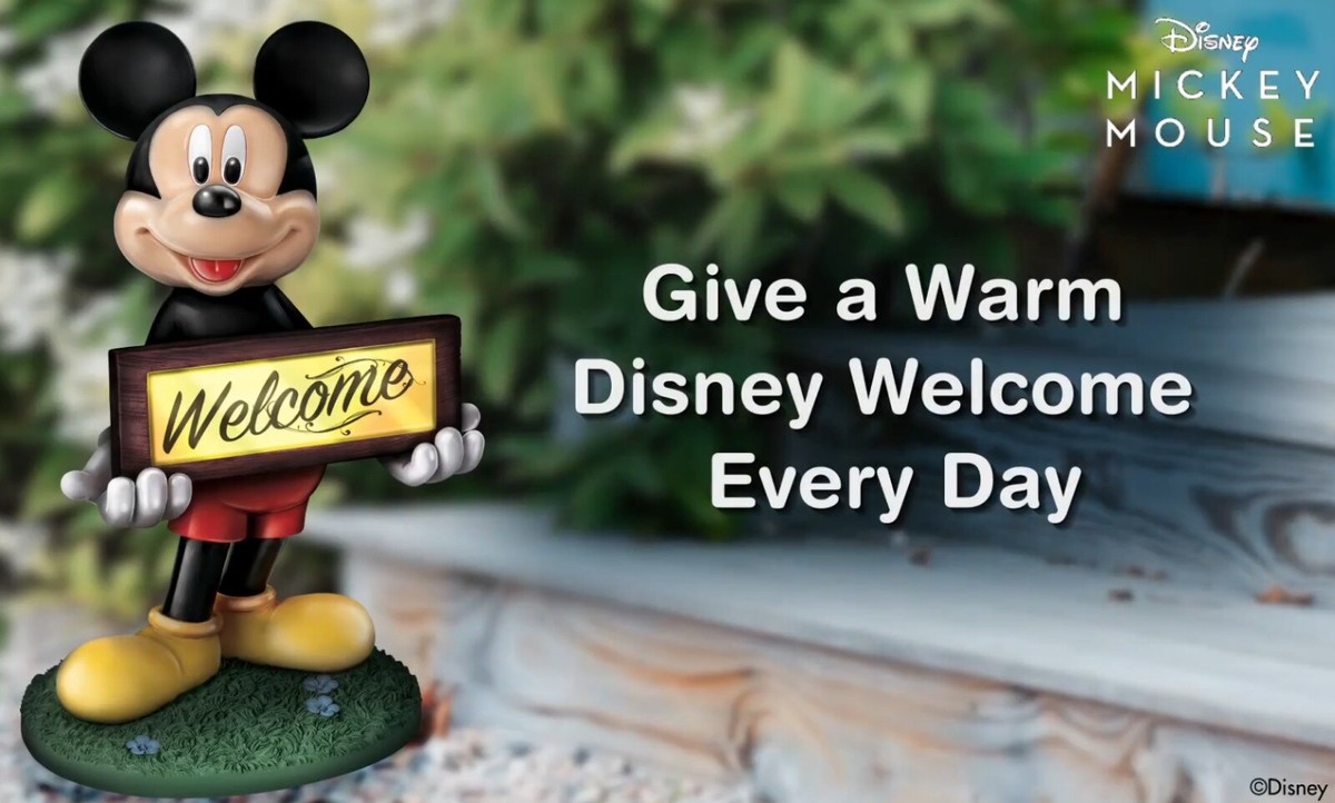 Disney Mickey Mouse Solar-Lit Outdoor Welcome Sign by The Bradford