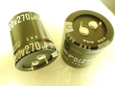 Nippon Chemi-Con 270uf 400V SNAP IN CAPACITORS SMH400VSSN270M JAPAN 30x35mm x3pc