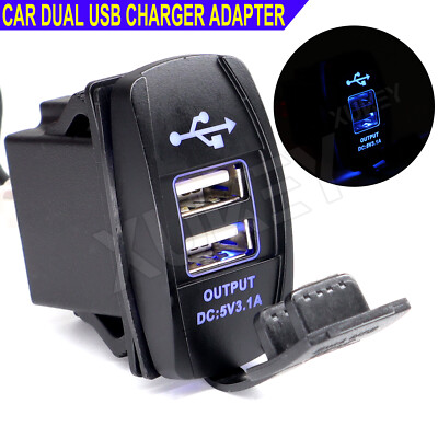 3.1A 12- 24V Dual USB Ladegerät Steckdose Buchse Motorrad KFZ Einbau Wasserdicht