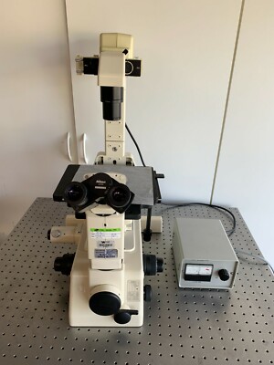 Nikon Diaphot 300 Inverted Phase Contrast Microscope w 3 Objective Lenses 
