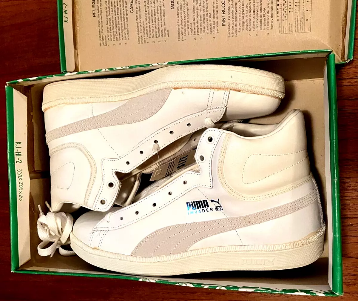 Vintage NOS BOX INVADER EX Men's Athletic Shoes #96670W White Leather US 8 | eBay