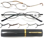 Superb Quality Reading Glasses Spring Hinges & Aluminum Alloy Pen Tube Case HM02