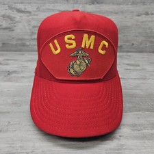 Vintage USMC United States Marine Corps USA Big Patch Snapback Hat Eagle Creek