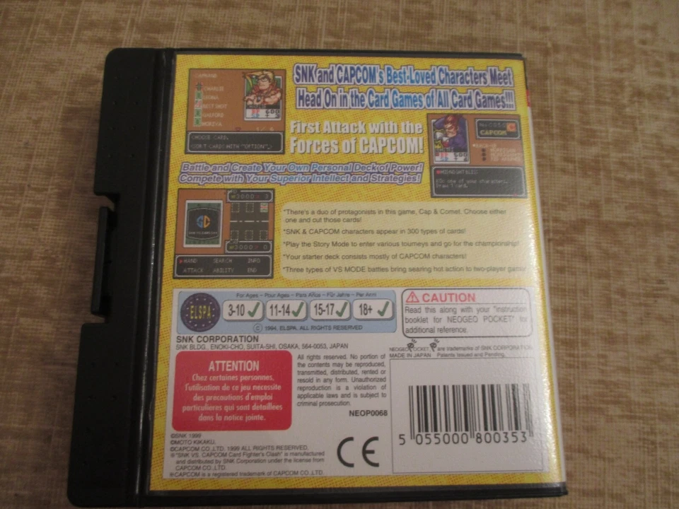 SNK vs Capcom: Card Fighters' Clash Capcom Version Neo Geo Pocket Color PAL - Image 2 of 4