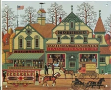 AD-VINTAGE STYLE METAL TIN ART REPRODUCTION HANGING SIGN-CLOTHIERS-HAMILTON