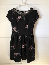 Xhilaration Ladies Medium Multicolor Floral Short Sleeve Midi Dress