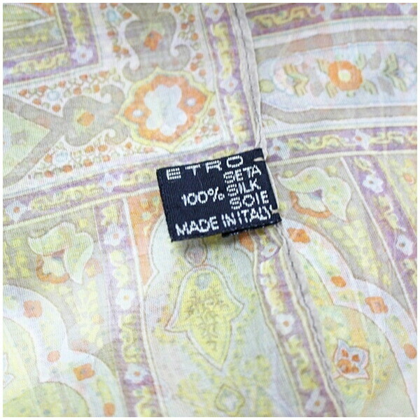 Authentic ETRO Silk Stole Large Rectangle Beige x… - image 3