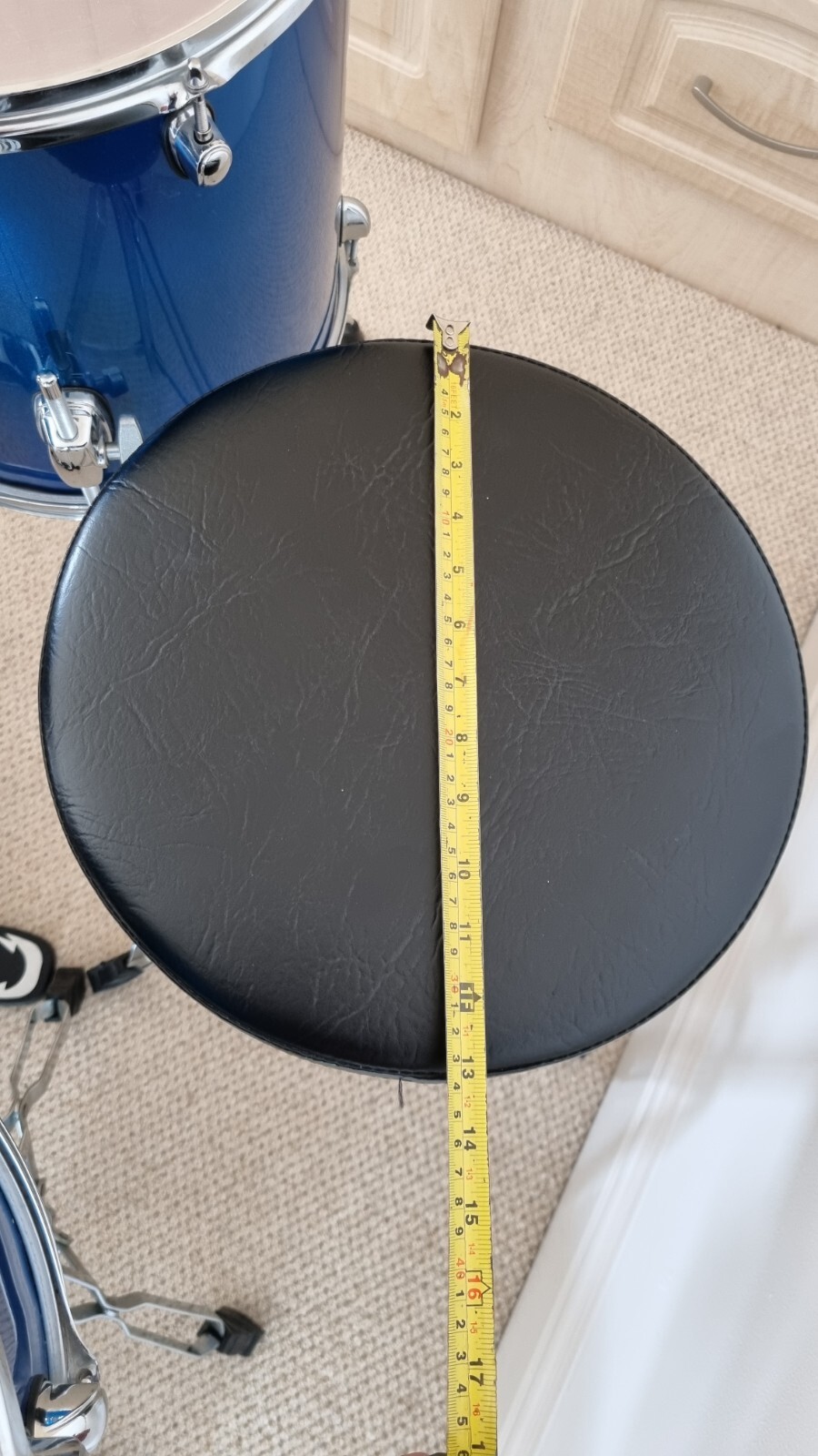 Premier Cabria 5 Piece Drum Kit Blue Bass Drum, Snare, 2x Tom, Floor