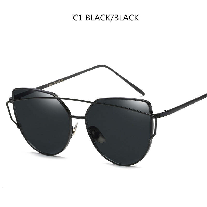 Cat Eye Sunglasses Cupronickel Frame Material Color Film Glasses Personalized Su-image
