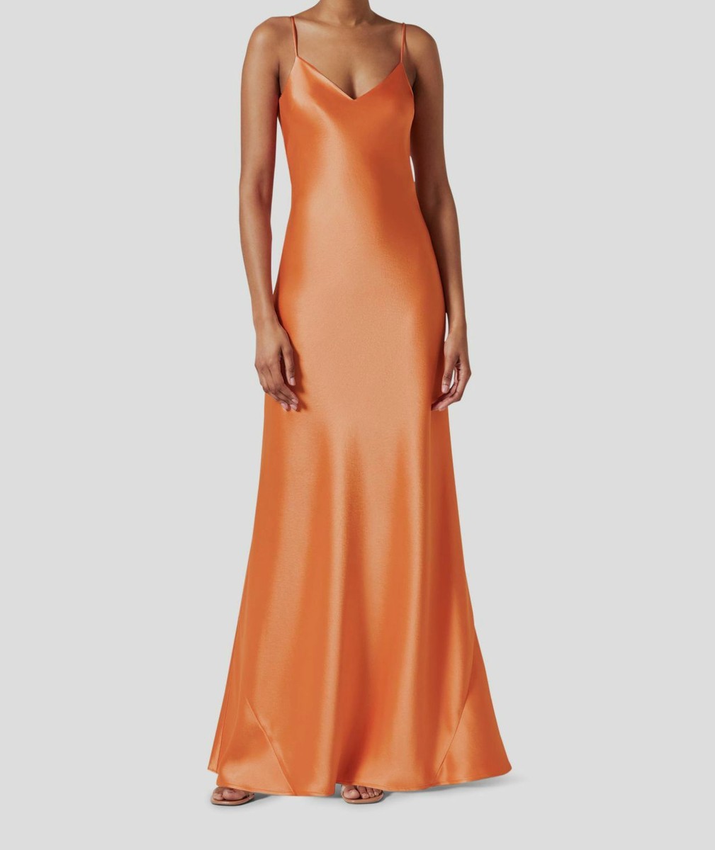 galvan orange dress Galvan Mirage Halterneck Dress