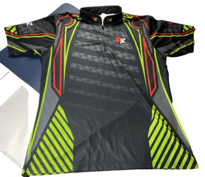 Red-Eye Rhino Dart Shirt L Christmas Red Green Santa Rhino