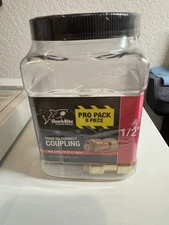 SharkBite 1/2 inch Push-to-Connect Coupling for PEX, CPVC, PE-RT, Copper - 8-Pac