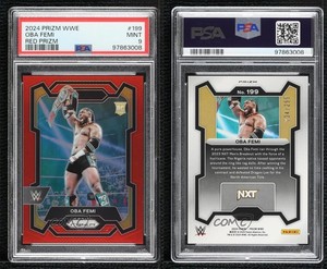 2024 Panini Prizm WWE Red Prizm /299 Oba Femi #199 PSA 9 MINT Rookie RC