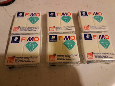 Box (6) Fimo Soft Polymer Clay 2oz White