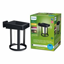 Philips 582932 LED Motion Sensor Solar Outdoor Cylindrical Wall Lantern, Bright