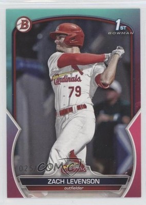 2023 Bowman Draft Aqua & Pink Gradient 25/199 Zach Levenson #BD-149 02u3