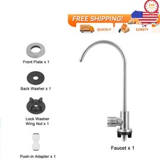 US Stainless Steel 1/4'' RO Kitchen Sink Water Filter Faucet Tap nickel Drinking