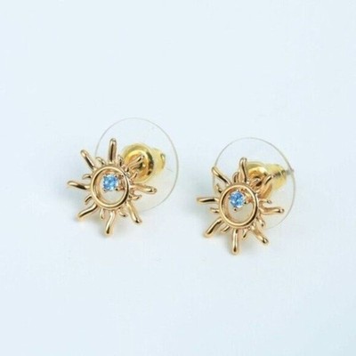 Ohrstecker Hippie Style Sonne Inlay 18K vergoldet Ohrfinsternis