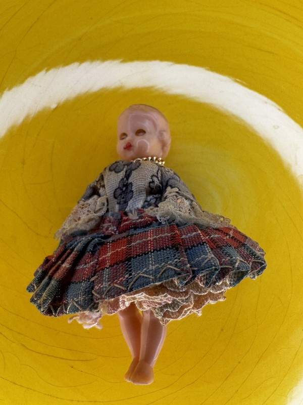 Vintage 1950s Nancy Ann Storybook Scottish Doll Sleepy Eyes Plaid Skirt