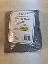 Chenille Reversible Crib Rail Cover For Narrow Long Front Crib Rail Gray White