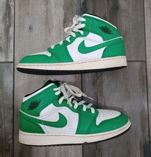 Pre-Owned Nike Air Jordan 1 Mid Lucky Green Sz 6.5Y