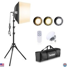 Torjim 16'' Softbox Lighting Kit - Complete Setup with 85W LED Bulbs for Studio