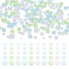 2000PCS No Hole Pearls 3-8MM Water Blue,Green,White Pearl ABS for Crafts