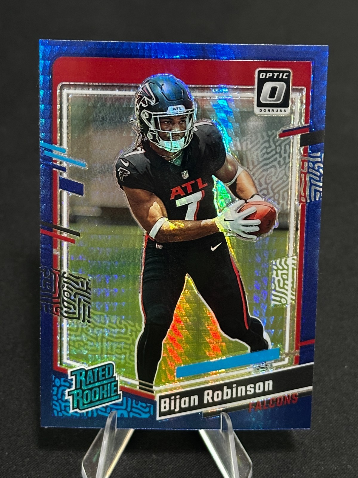 2023 Panini Donruss Optic - Rated Rookie Bijan Robinson #206 Blue Hyper Prizm A2