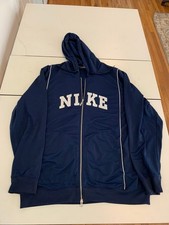 Vintage NikeJacket XL Navy Full Hoodie Retro Sportswear Spell Out Swoosh
