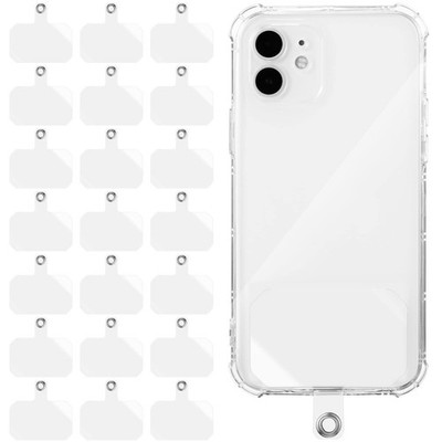 Sinmoe 24 Pcs Phone Lanyard Tab Universal 2.3 x 1.5 inches, Clear 