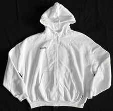 COMFRT Our Cloud White Zip Front Oversized Hoodie Hooded Sweatshirt Adult's M