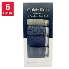 Calvin Klein Youth Boys Boxer Brief Underwear, Blue/Gray Large