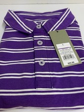 Goodfellow  Co Men's Striped Game Day Polo T-Shirt, Purple, Size Large, NWT.