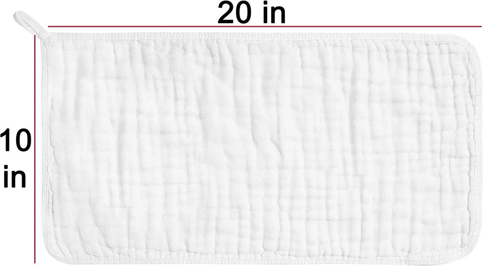 Paños de muselina para eructo para bebé 100 % algodón grandes 20""X10"" 6 capas gruesas Super S Foto 2 de 4