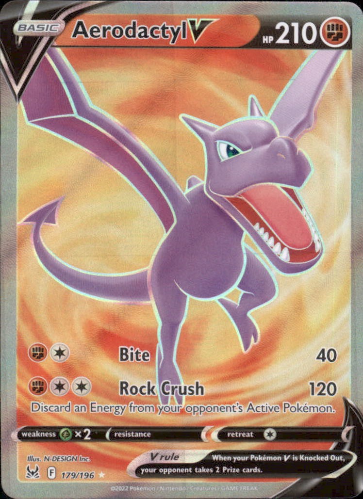 Aerodactyl V 179/196 Ultra Rare Lost Origin Pokemon Holo Near Mint