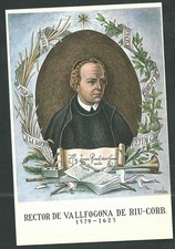 Holy card postale del Rector P. Vallfogona santino image pieuse estampa