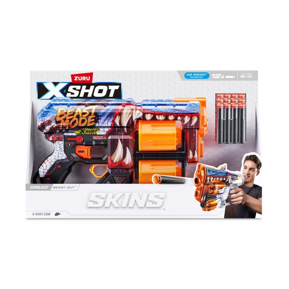 4894680031982 Бластер В СКИНАХ DREAD (12 дротиков) Цвет Beast ZURU X-Shot
