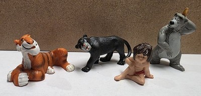 4 Bullyland Disney Jungle Book Bully PVC Figures 1984 Mowgli Bagheera Shere Khan