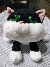 Cat Black  White Tuxedo LOKI Kitten VTG RUSS BERRIE Plush Stuffed Green Eyes