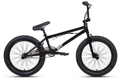 BMX Freestyle Fahrrad 20 Zoll Singlespeed U-Brake 360 Rotor 4 Pegs Schwarz BAT