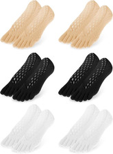 6 Pair Bunion Toe Alignment Relief Socks Orthopedic Compression Full Toe Sock No