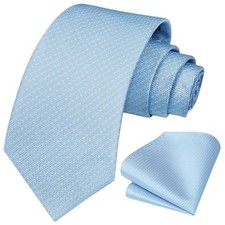 Polka Dot Ties for Men Classic Silk 8.5cm / 3.4 inches in Width G-baby Blue