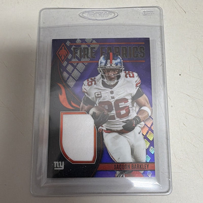 Panini 2023 Phoenix Fire Fabrics Saquon Barkley Purple 3/50 #FIRE-7 MEM