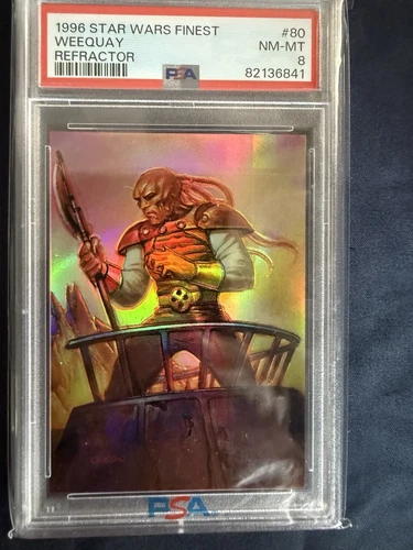 1996 star wars finest refractor #80 Weequay PSA 8