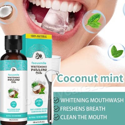 100ml Oil Pulling Mouthwash Natural Teeth Whitening for Teeth Gums, Fresh Breath