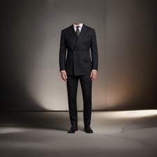 Vintage Thierry Mugler Double Breasted Pinstripes 6 Buttons Black Blazer Runway
